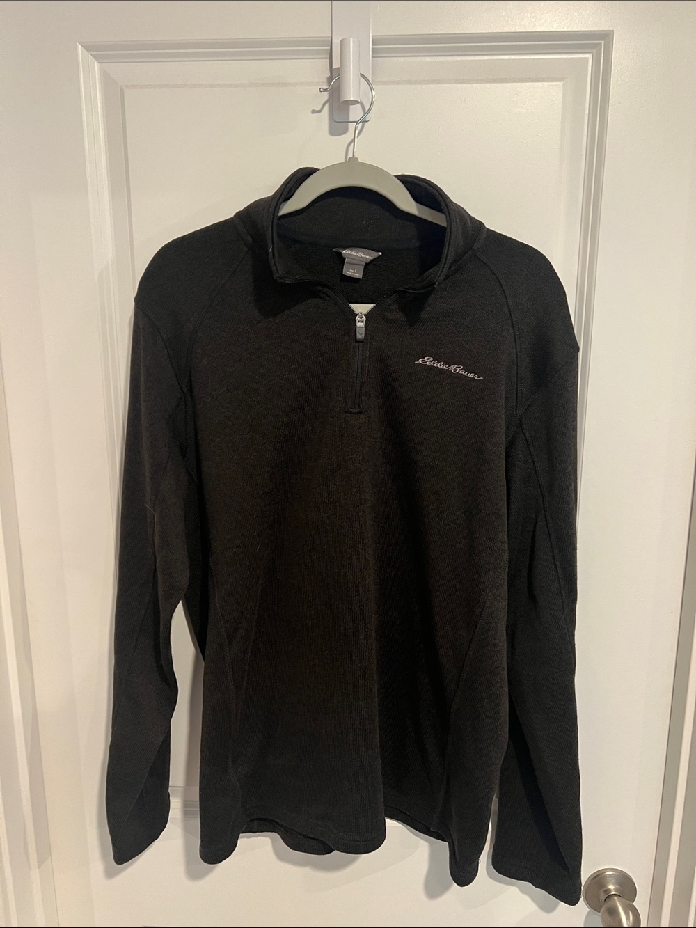 Eddie Bauer Black Quarter-Zip Pullover Fleece